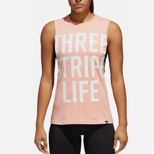 ADIDAS Coral Sleeveless Top - Three Stripe Life - Worn Once
